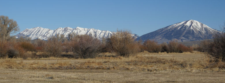 Ohio Creek Valley North of Gunnison Colorado.  View to the Northwest.  Anthracite Range on the left and Carbon Peak on the right.